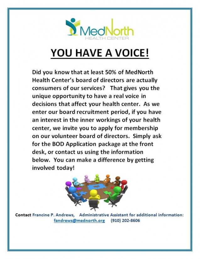 MedNorth Announces BOD Vacancies